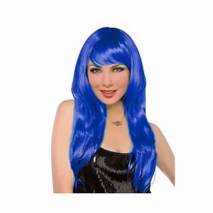 Peruca Longa Azul
