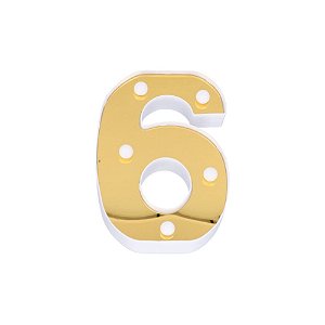 Enfeite Luminaria Cor Ouro Numero 6