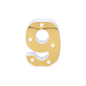 Enfeite Luminaria Cor Ouro Numero 9