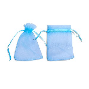 Saquinho de Organza Azul 25x40cm c/12