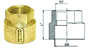 Conector Latão Redução Bronze Ramo B 22 RF 1/2"