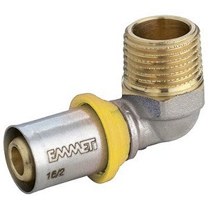 Cotovelo Macho Gas 16X1/2 Prensar Multi Gás, Emmeti