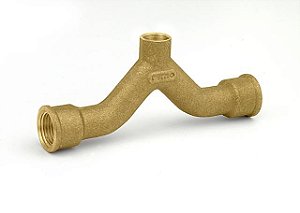Tee Dupla Curva Latão Ramo RF 1/2" RF 15