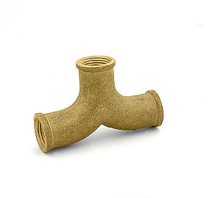 Tee Dupla Curva Latão Ramo RF 3/4" RF 3/4"