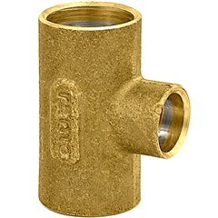 Tee Redução Central Bronze Ramo Rf 3/4" Rf 1/2"