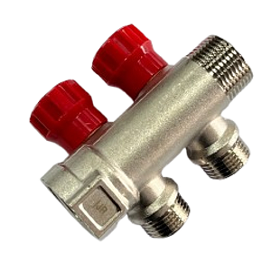 Distribuidor com Registro Vermelho 3/4x2 Saidas 1/2