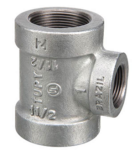 Tee Reducao 1.1/4X 1 NPT Alta Pressao Tupy Preto