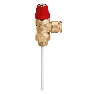 Valvula de seguranca TP 3/4"M X 22 6 bar 90C Caleffi Vermelh