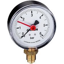 Manometro D80 3/8" 0-4 RADIAL Caleffi Preto