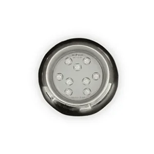 Refletor Inox 6W 9Leds 62Mm Slim Rgb - Cabo 2M  Hipool Inox
