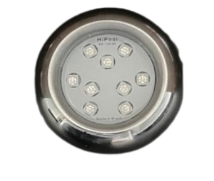 Refletor Inox 9w 316L Slim 62mm  RGB Hipool Inox