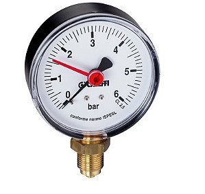 Manometro D.50 1/4 0-4 Radial Caleffi Preto