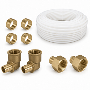 Pex 16 Mm Água– Kit Tubo E Quatro Conexões