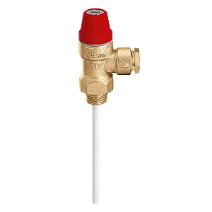 Valvula de seguranca TP 1/2"M X 15 6 bar 90C Caleffi Vermelho