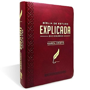 Bíblia de Estudo Explicada Média Luxo Harpa Cristã