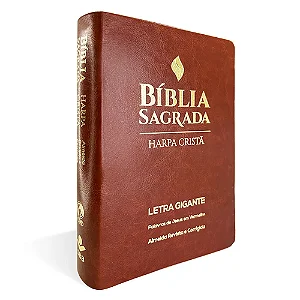 Bíblia Grande Harpa Cristã Luxo Letra Gigante Marrom