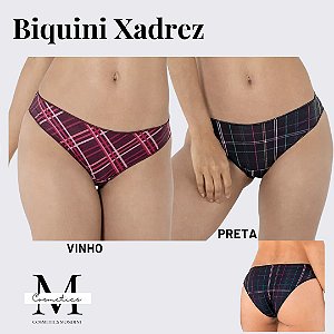 Calcinha Biquíni Xadrez DeMillus (53129)