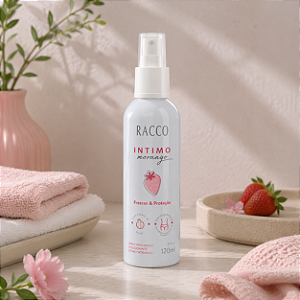 Spray Íntimo Feminino Racco Morango 120ml – Frescor, Proteção e Perfume Diário