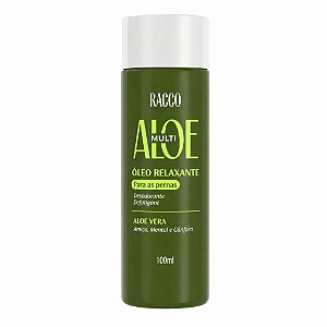 Óleo Relaxante Desodorante para as Pernas Defatigant Multi Aloe Racco, 100ml