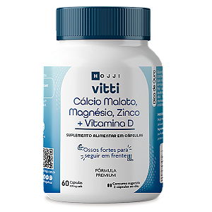 Cálcio Malato, Magnézio, Zinco   Vitamina D c/ 60 CPS - VITTI