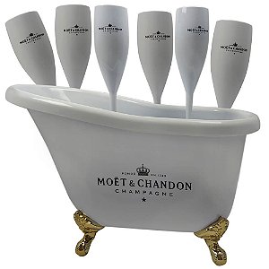 Banheira Champanheira 7,8L Moet & Chandon + 6 Taças Champanhe