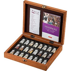 Kit Aromas de Vinho e Espumante 24 Frascos Manual Degustação Boccati