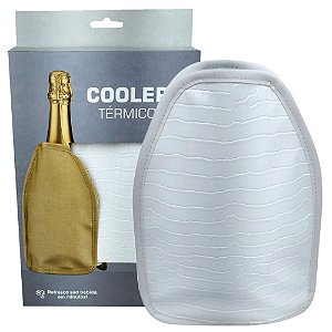 Cooler Bolsa Térmica Branca Croco com Gel Vinho Espumante