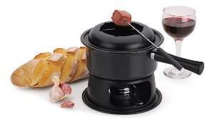 Conjunto para Fondue Forma Inox Lugano Preto - 11 peças