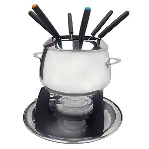 Kit Fondue Gala Inox C/difusor Calor Pastilhas Álcool Sólido
