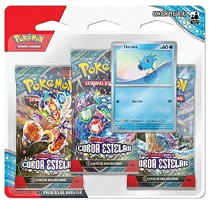 Pokémon TCG - EV7 - Blister Triplo Coroa Estelar (Promo Horsea) - COPAG (PT-BR)