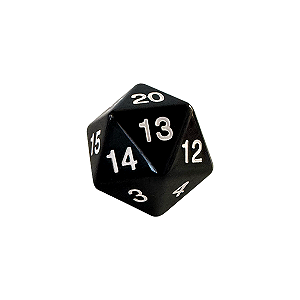 Central Dice - d20 JUMBO: Opaco Preto e Branco