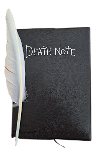 Conjunto Death Note - Colar, Caneta De Pena e Marca Página - Pronta Entrega