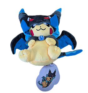 Brinquedos De Pelúcia Pokémon Pikachu Cosplay Mega Charizard X - 20 cm - Pronta Entrega