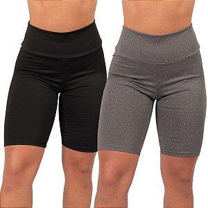 Kit 02 Bermudas Fitness Feminina Academia Ciclista Leg