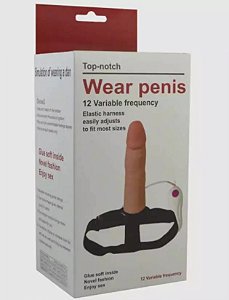 CAPA PENIANA GRANDE COM 12 POTENTES MODOS DE VIBRAÇÃO COM CINTA - TOP-NOTCH WEAR PENIS