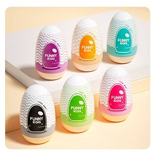 MASTURBADOR - EGG - FORMATO ANATÔMICO COM TEXTURAS INTERNAS - ESTIMULADOR DE SILICONE