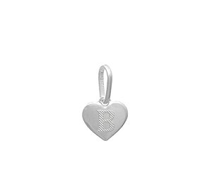 Pingente letra B formato coração em prata 925