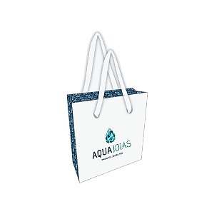 Sacola personalizada Aqua Joias pequena para presente