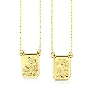 Escapulário Ouro 18k Cartier Unissex medalha média 65cm
