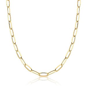 Corrente cartier elo oval alongada 60cm ouro 18k 6.70 gramas