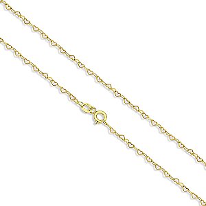 Corrente Choker Em Ouro 18k Com Elo Coração 40cm