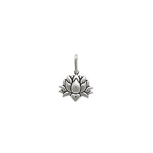 Pingente Flor de Lotus prata 925 envelhecida