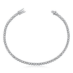 Pulseira riviera de ouro branco 18k com diamantes de 1pts