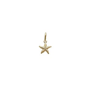 Pingente de ouro 18k estrela do mar mini 0.8cm