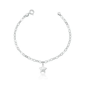 Pulseira de prata 925 com Estrela Pendente Lisa