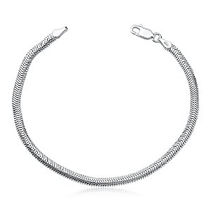 Pulseira Feminina de Prata 925 Rabo de Rato Lacraia 3mm