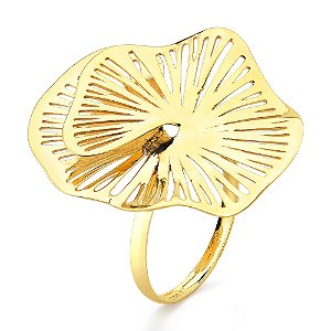 Anel Feminino de Ouro 18k Flor Design Exclusivo