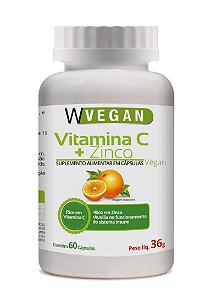 Vitamina C 500mg + Zinco 60 capsulas - WVegan