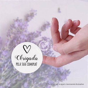 Adesivo Papel Redondo | Obrigada pela sua compra 6cm - 50 unid. (Pronta-entrega)