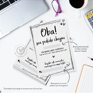 Folheto | Oba, seu Pedido Chegou Preto e Branco - 50 unid. (Pronta-entrega)